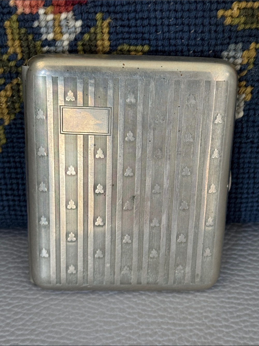 VINTAGE KLEVER KASE NICKEL SILVER CIGARETTE CASE